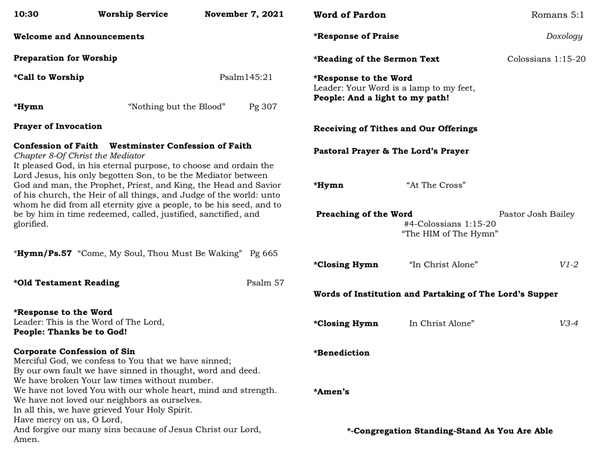 November 7, 2021 Bulletin