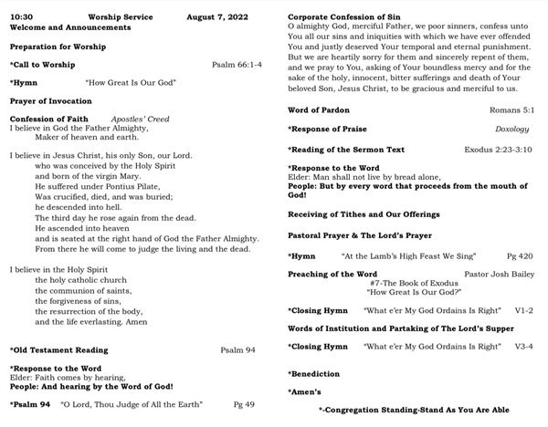 August 7, 2022 Bulletin